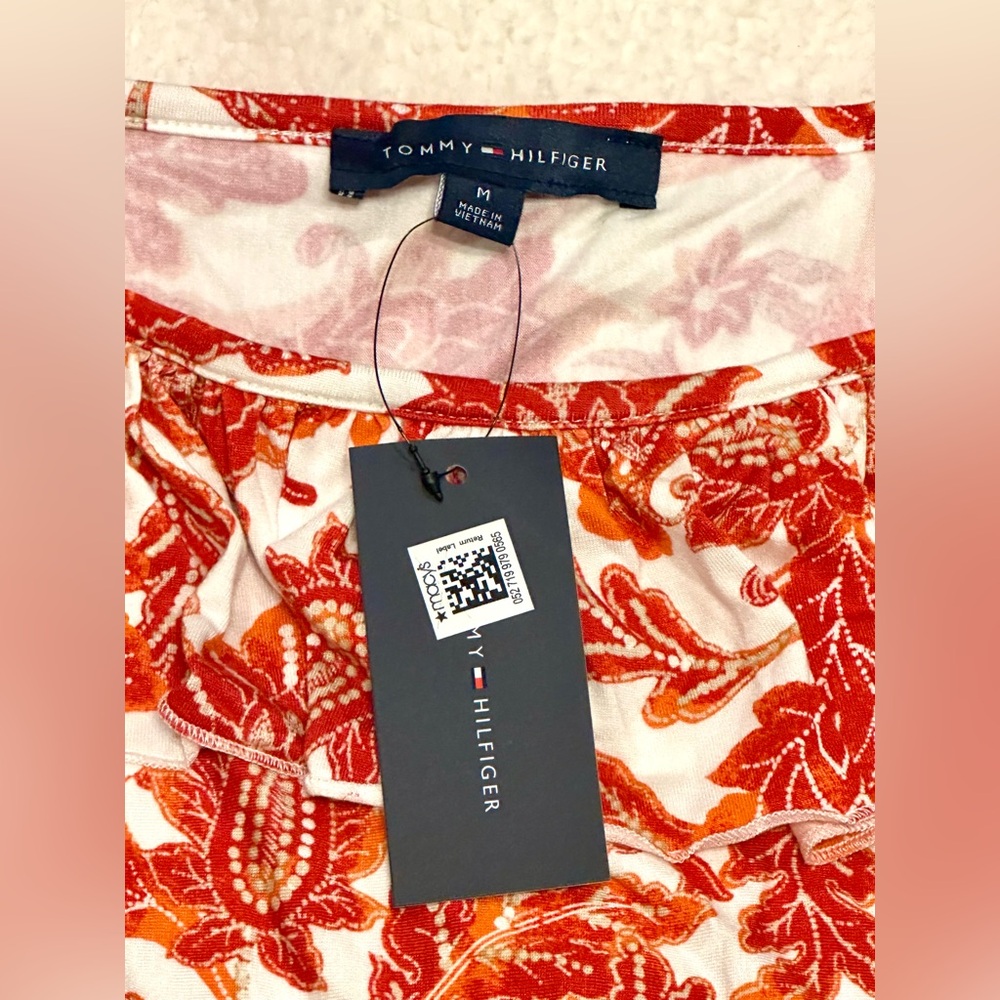 Tommy Hilfiger Red and White Floral Blouse - Picture 4 of 8